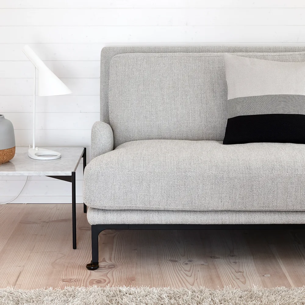 Plateau soffbord, marmor vit, svart underrede, 60x100 Adea