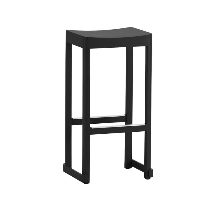 Atelier barpall - Svartlackerad björk-H75 cm - Artek