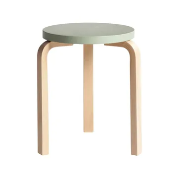 Stool 60 pall 3 st ben - Grön-Björk - Artek