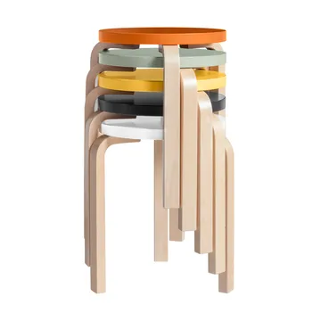Stool 60 pall 3 st ben - Grön-Björk - Artek