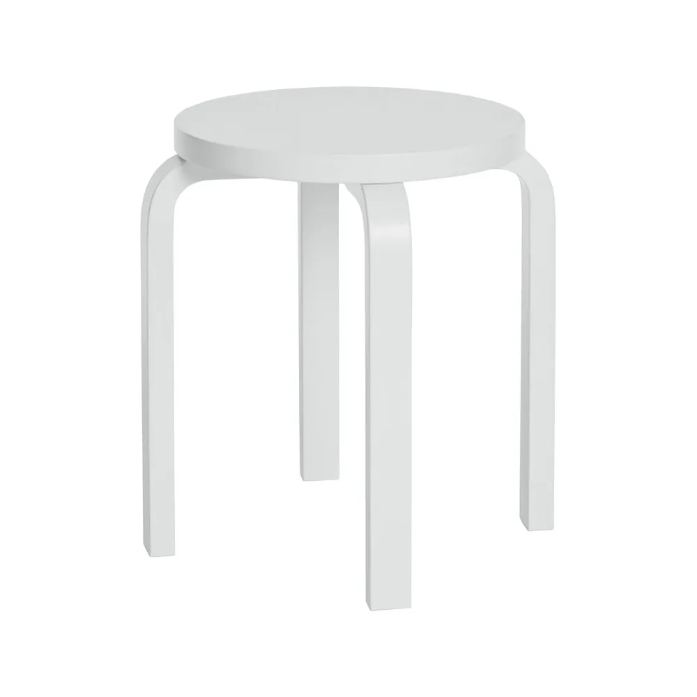 Stool E60 pall 4 st ben, Vit lack Artek