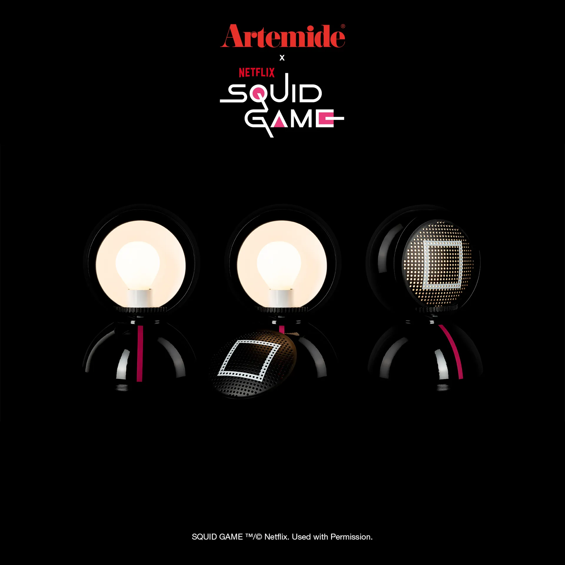 Eclisse x Squid Game bordslampa Special Edition, Guard black Artemide