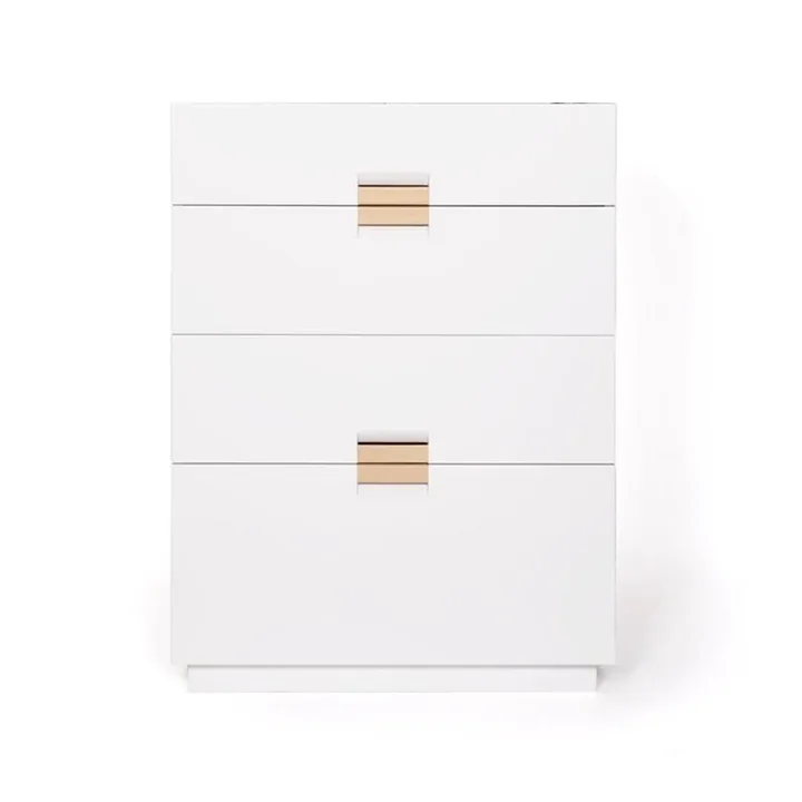 Frame high byrå - white, läder natural - Asplund