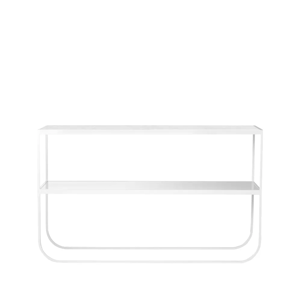 Tati console 120 konsolbord, marmor vit, vitt stativ, 120 Asplund