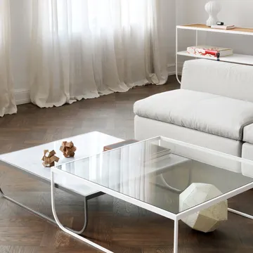 Tati High soffbord - marmor vit, vitt stativ - Asplund