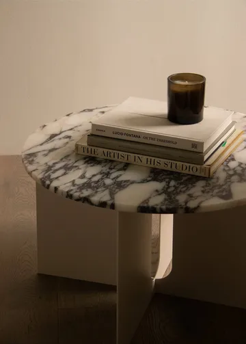 Androgyne sidobord - Emperador marmor-ivory stål, Ø65 cm - Audo Copenhagen