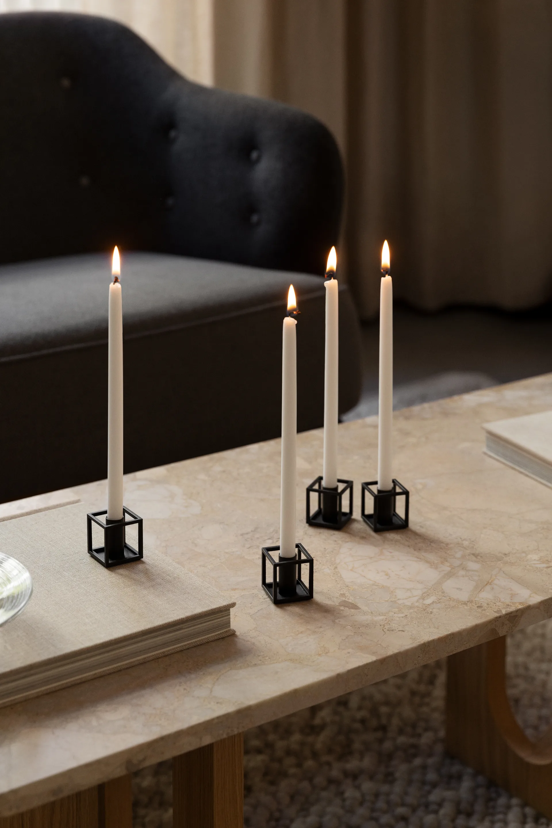 Kubus Micro ljusstake 2-pack, Svart Audo Copenhagen