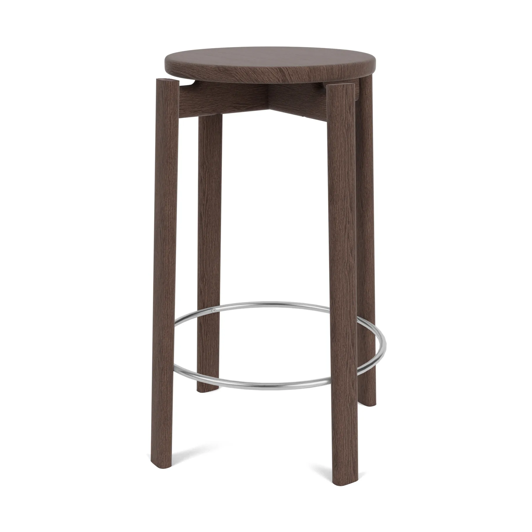 Passage barpall, Mörkbetsad ek-rostfritt stål, 65 cm Audo Copenhagen
