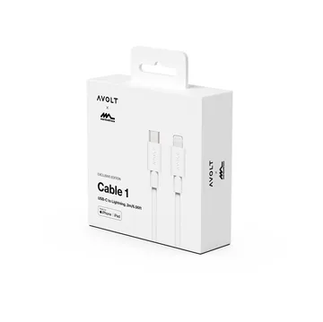 Cable 1 USB C till Lightning laddkabel 2m - White Martinelli Luce Edition - Avolt