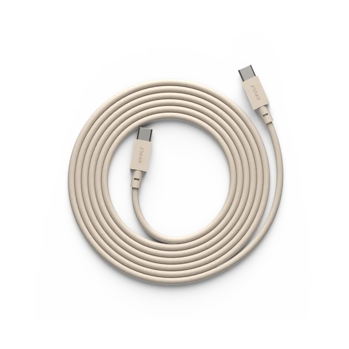 Cable 1 USB-C till USB-C laddningskabel 2 m - Nomad sand - Avolt