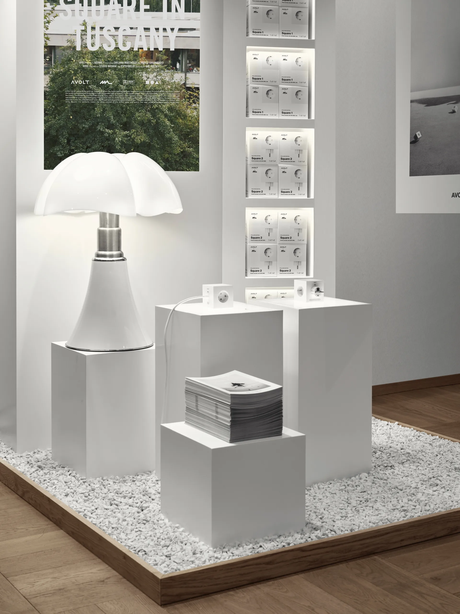 Square 2 grenuttag, Martinelli Luce Opal White Avolt