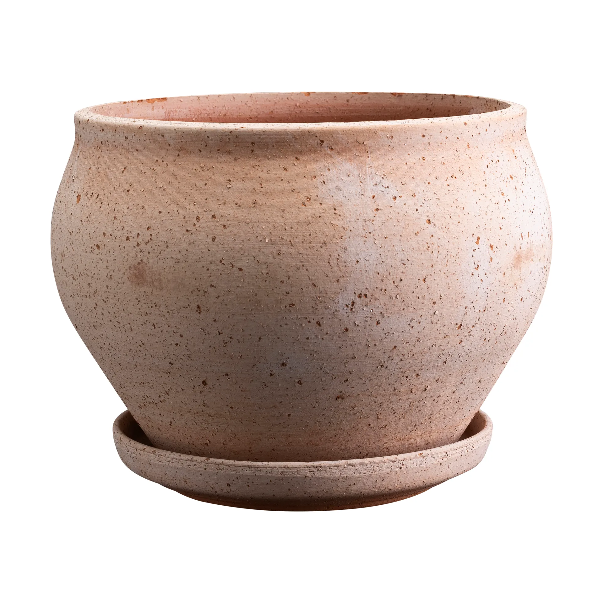 Delphi kruka med fat 2 delar, Rosa, Ø24 cm, low Bergs Potter