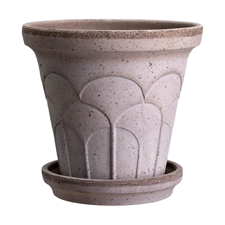 Fleur kruka med fat 2 delar - Grey, Ø14 cm - Bergs Potter