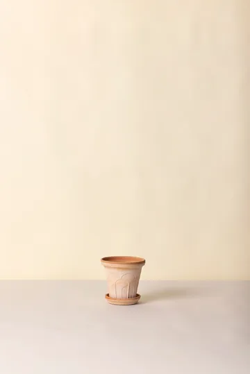 Fleur kruka med fat 2 delar - Rosa, Ø16 cm - Bergs Potter