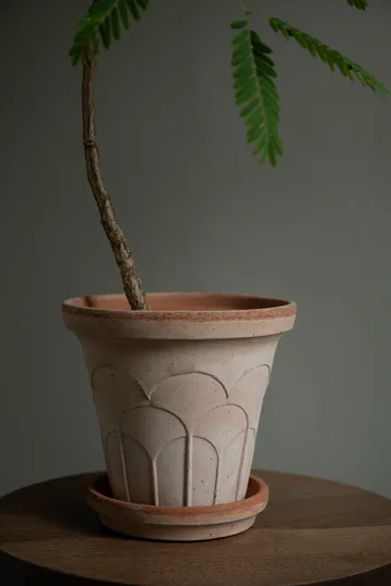 Fleur kruka med fat 2 delar - Rosa, Ø16 cm - Bergs Potter