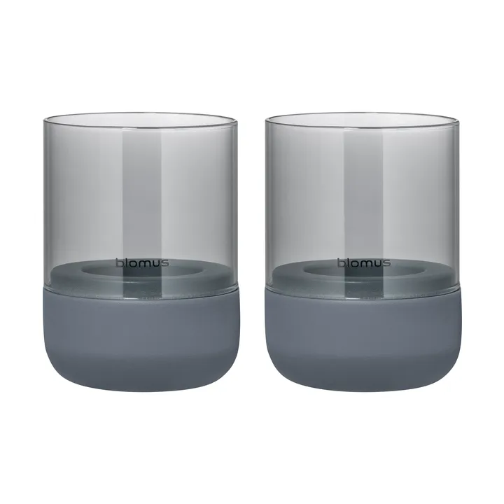 Calma ljuslykta Ø7 cm 2-pack - Steel grey-smoke - blomus