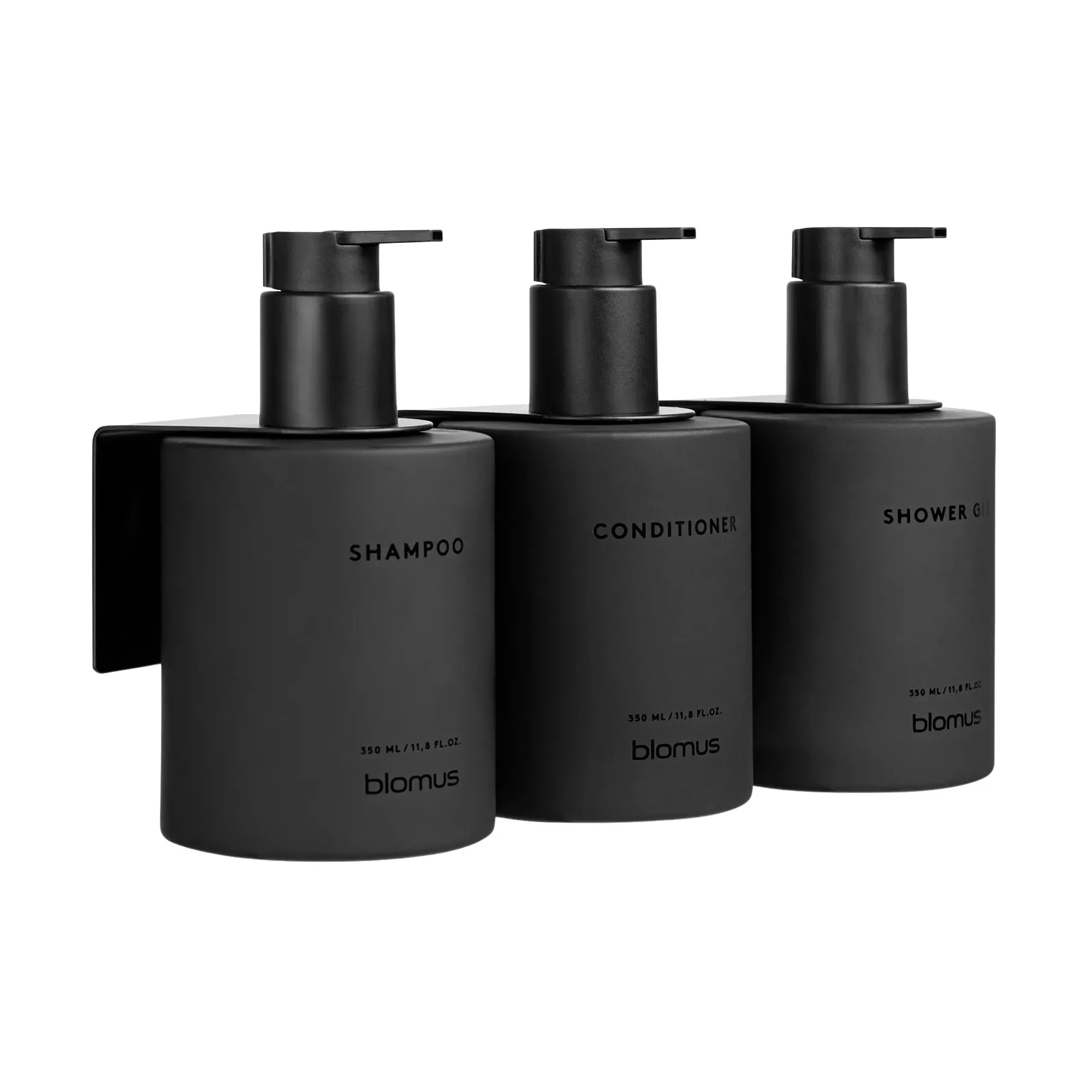 Kirei glasflaskor inkl vägghållare 3-pack, Smoke, limmonterad blomus