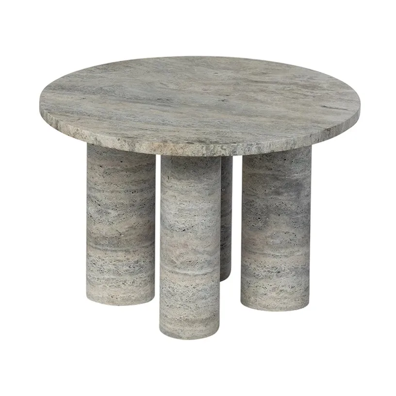 Volos sidobord S Ø52 cm, Silver Travertine blomus