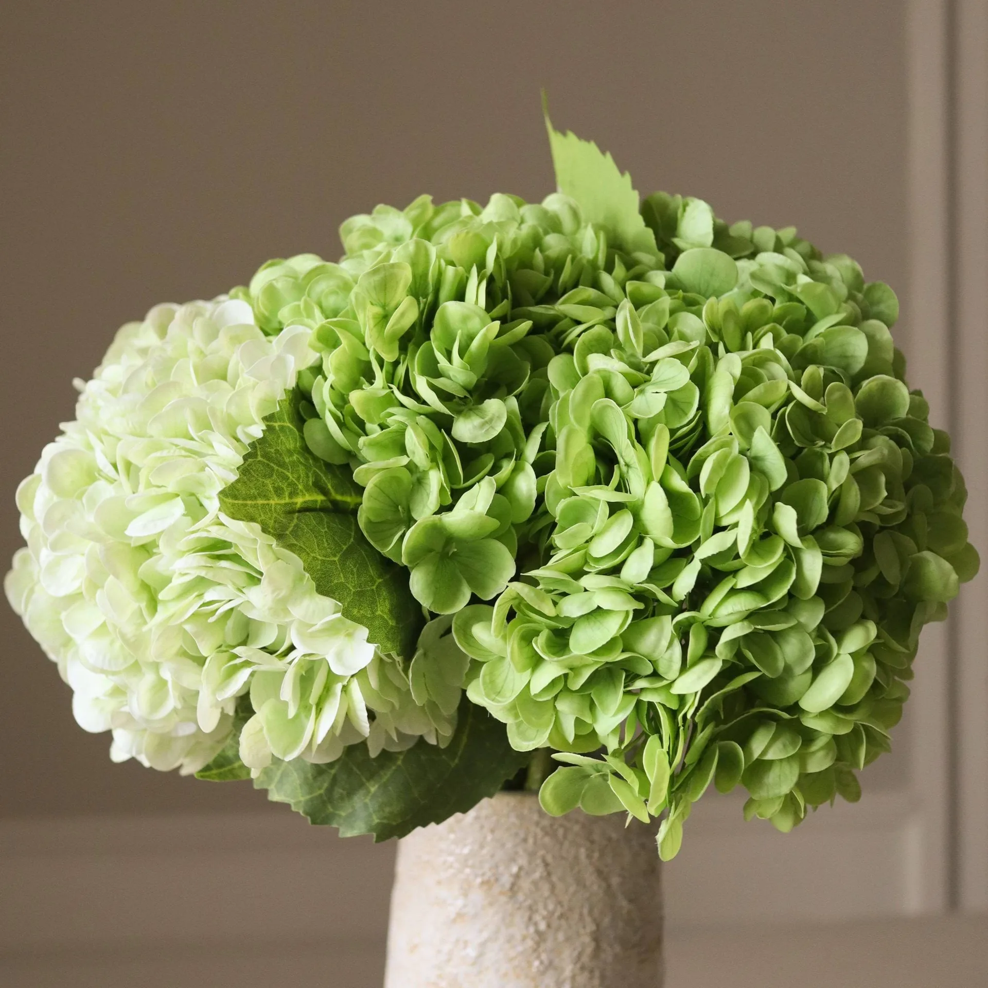 Hortensia konstgjord bukett, Grön, 7 st Botané