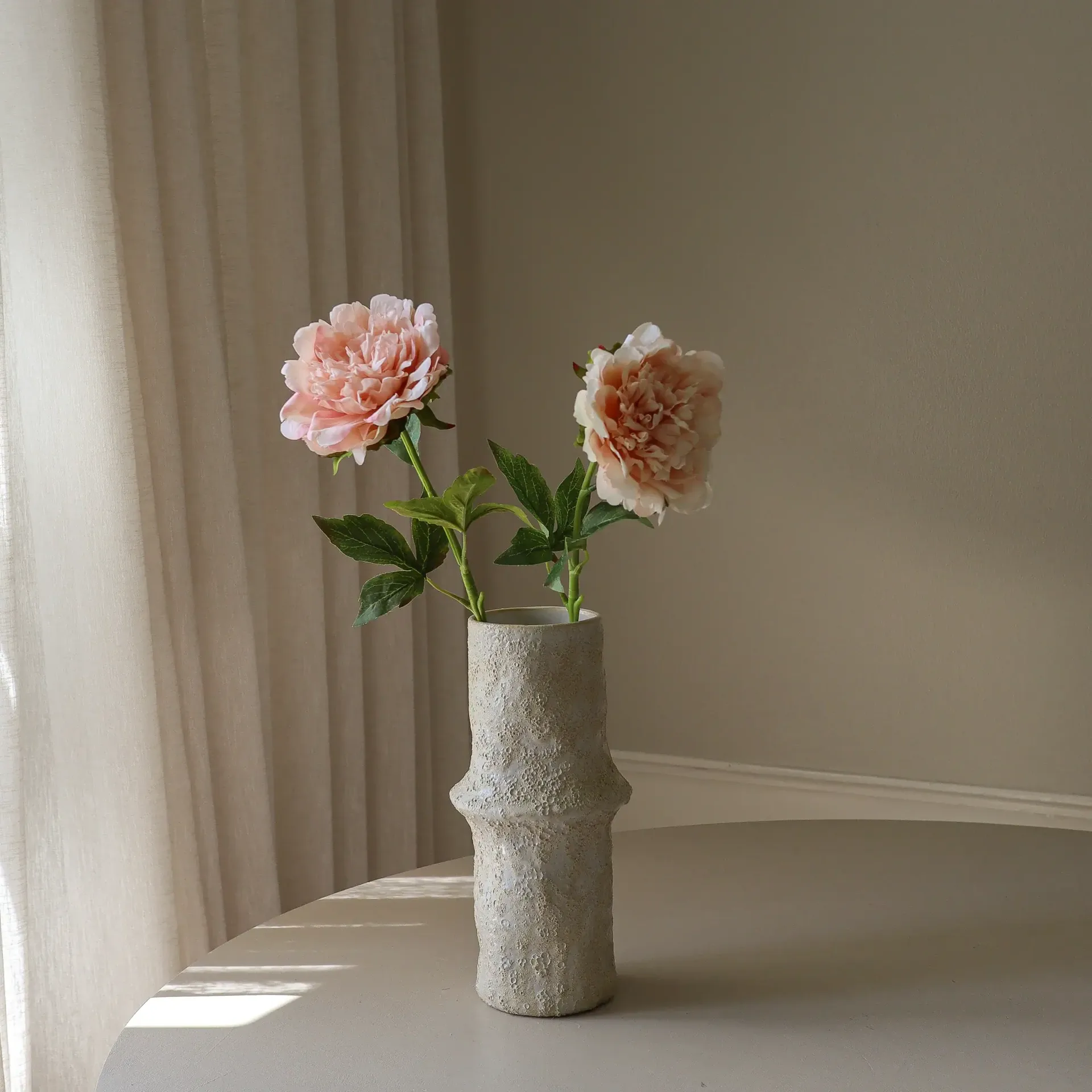 Pion konstgjord blomma, Light pink, 56 cm, 1 st Botané