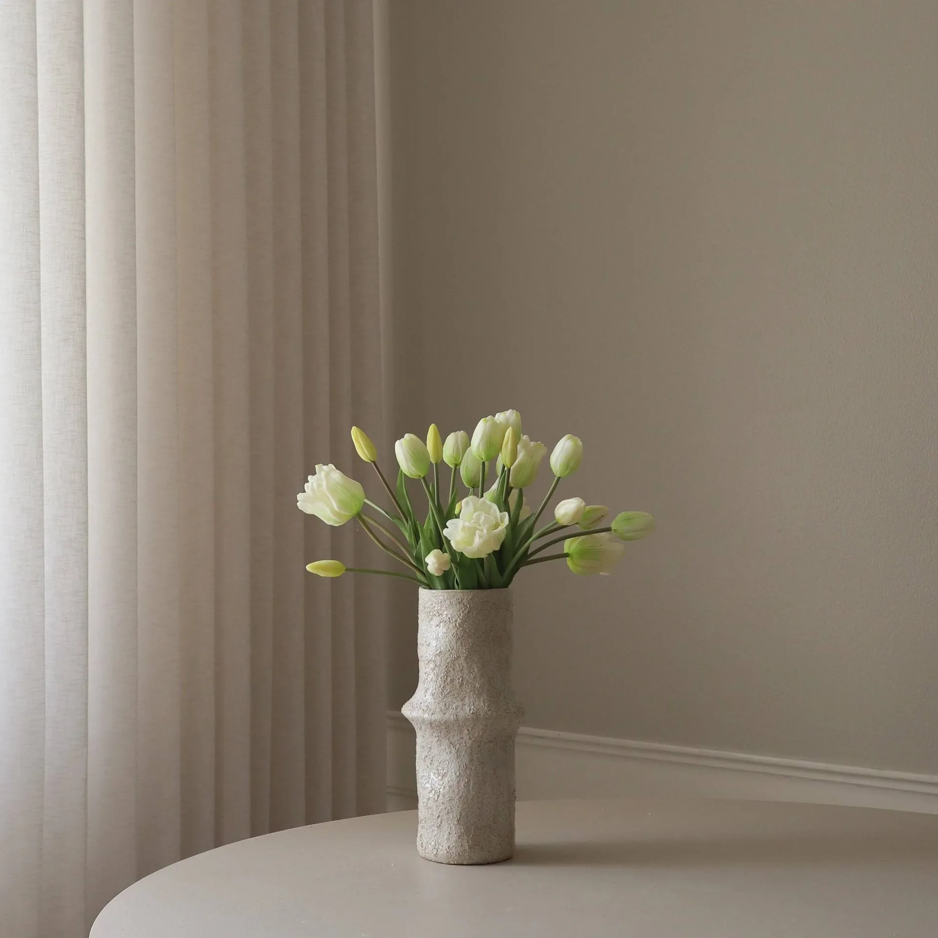 Tulpaner mixad konstgjord bukett, Vit, 20 st Botané