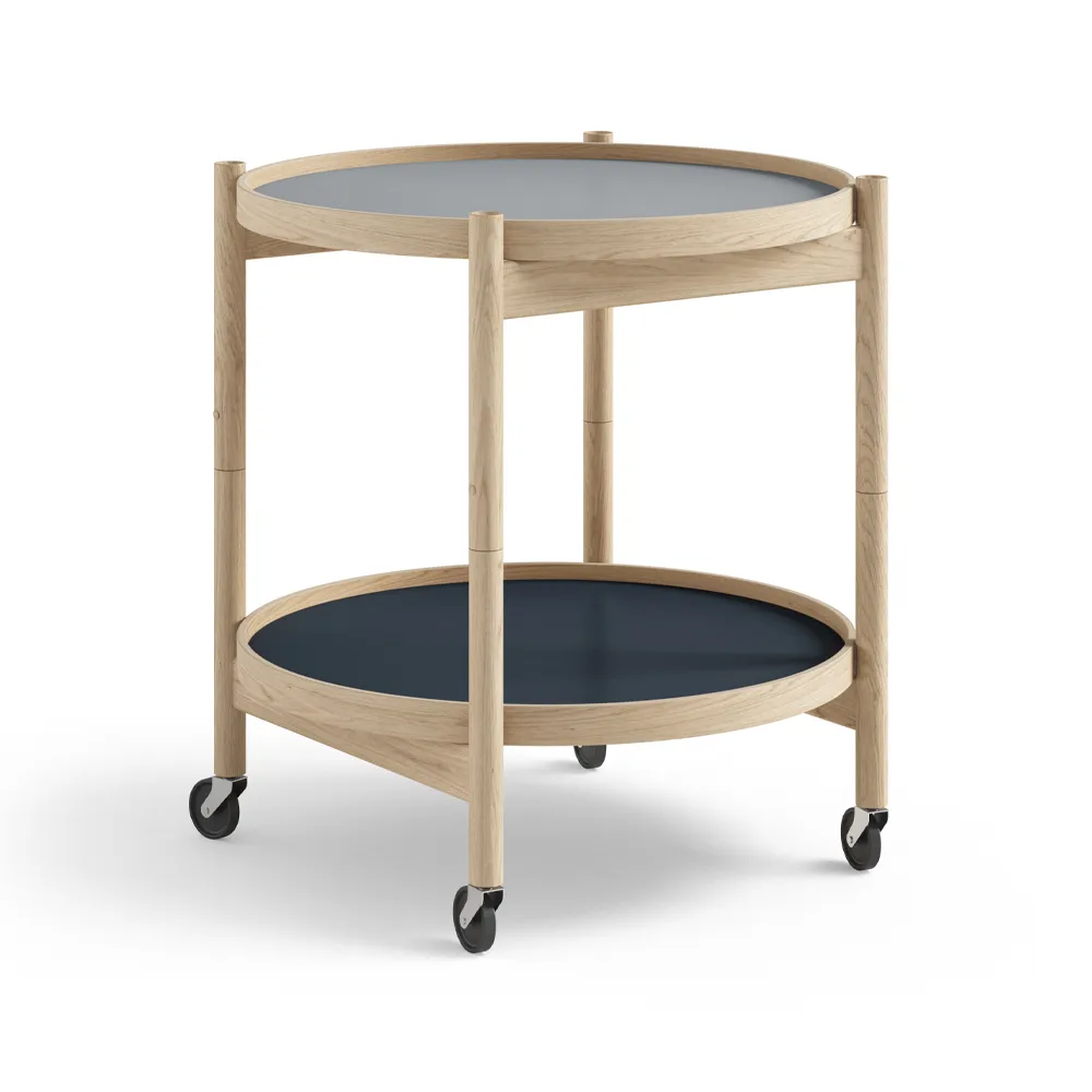 Bølling Tray Table model 50 rullbord, water, obehandlat ekstativ Brdr. Krüger
