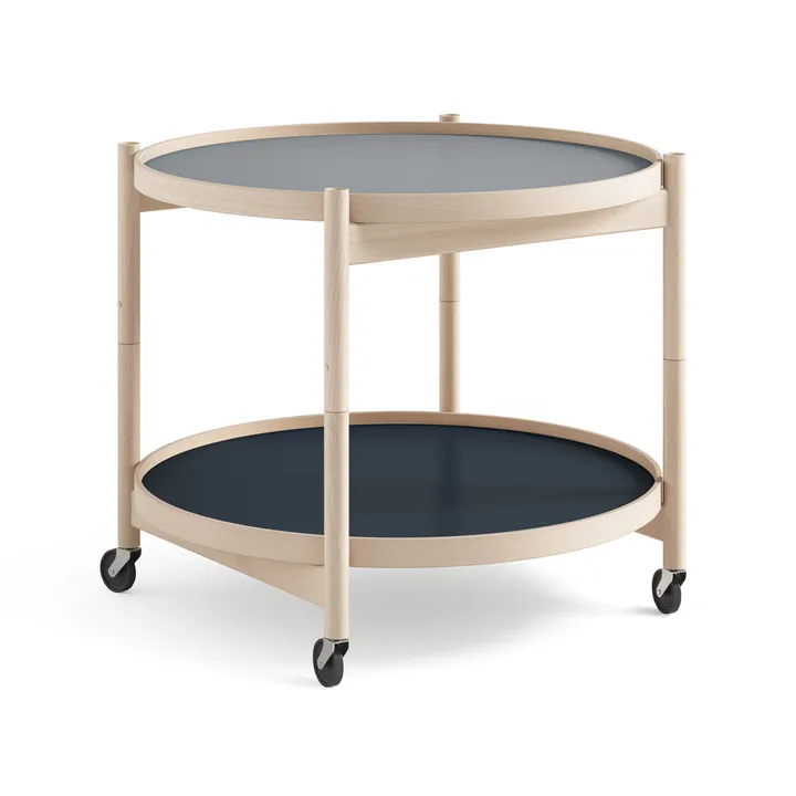 Bølling Tray Table model 60 rullbord - water, obehandlat bokstativ - Brdr. Krüger