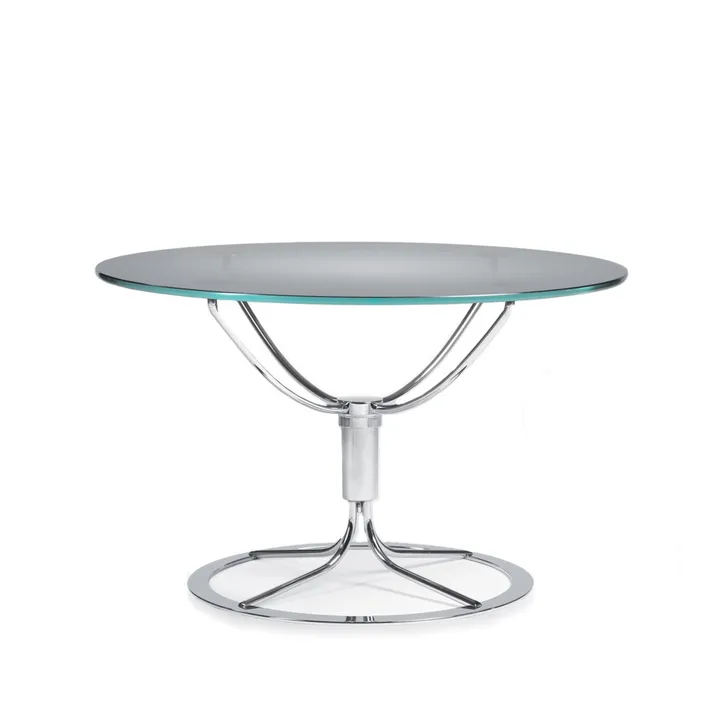 Jetson bord - glas svart raster-h. 37 cm-krom - Bruno Mathsson International