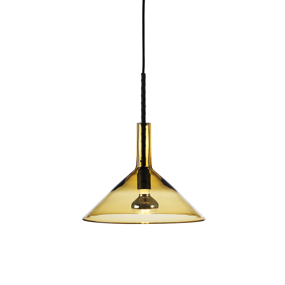 Tratten pendel, guld, led Bsweden