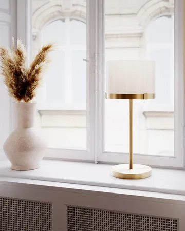 Marcel bordslampa 55 cm - Mässing-vit - By Rydéns