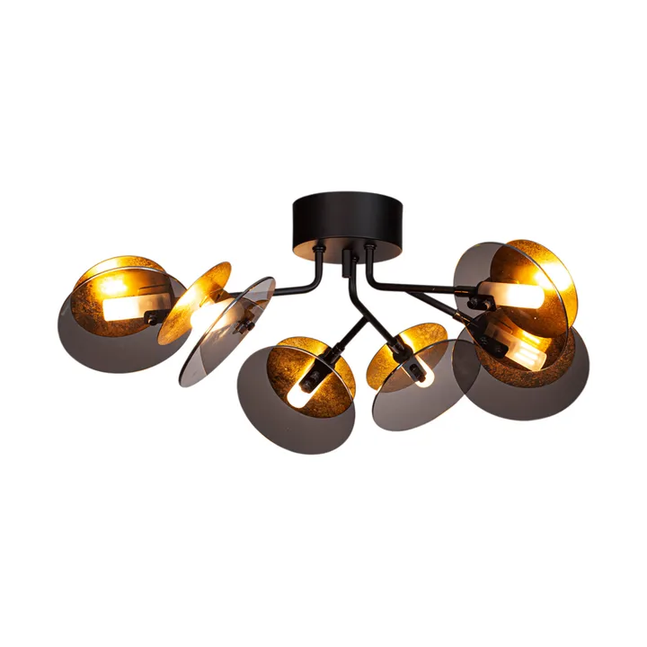 Turno plafond Ø66 cm - Matt svart-guld - By Rydéns