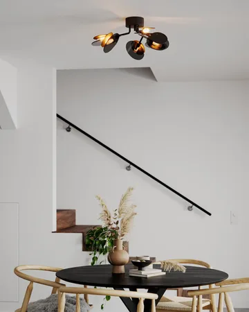Turno plafond Ø66 cm - Matt svart-guld - By Rydéns