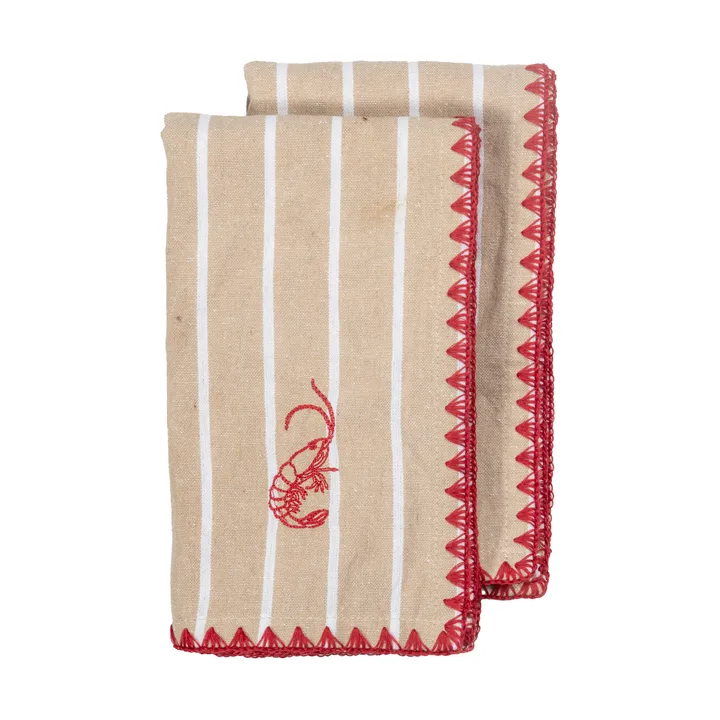 Bubba tygservett 45x45 cm 2-pack - Beige - Byon