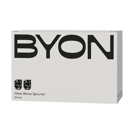 Messy glas 30 cl 2-pack, Grön Byon