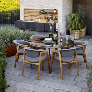 Aspect matbord runt - Travertine - Cane-line