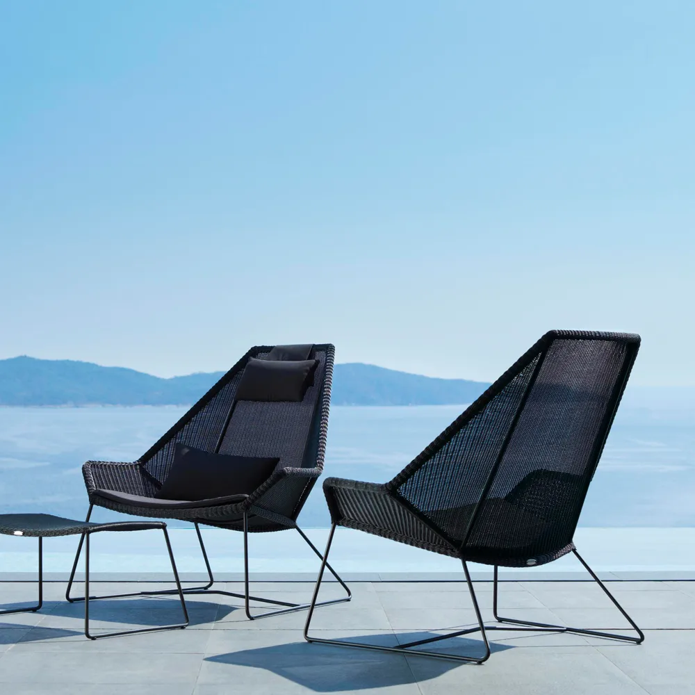 Breeze loungefåtölj hög rygg weave, White grey Cane-line