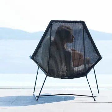 Breeze loungefåtölj hög rygg weave - White grey - Cane-line