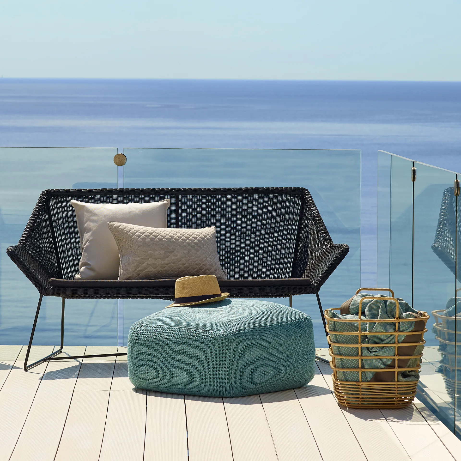 Breeze soffa 2-sits weave, White grey Cane-line