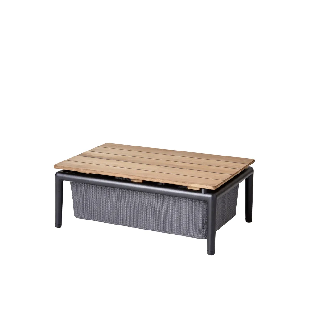 Conic boxbord, Grey, teak Cane-line