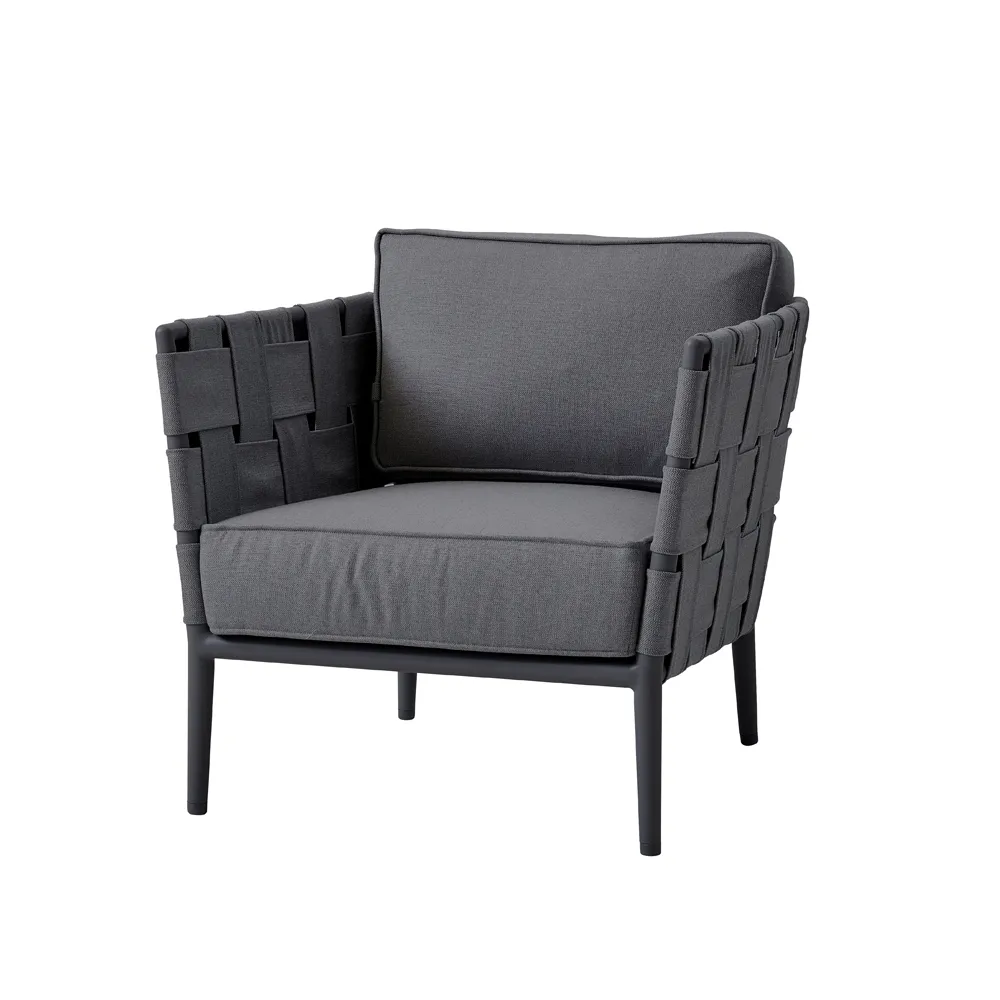 Conic loungefåtölj, Grey, inkl. dynor Cane-line