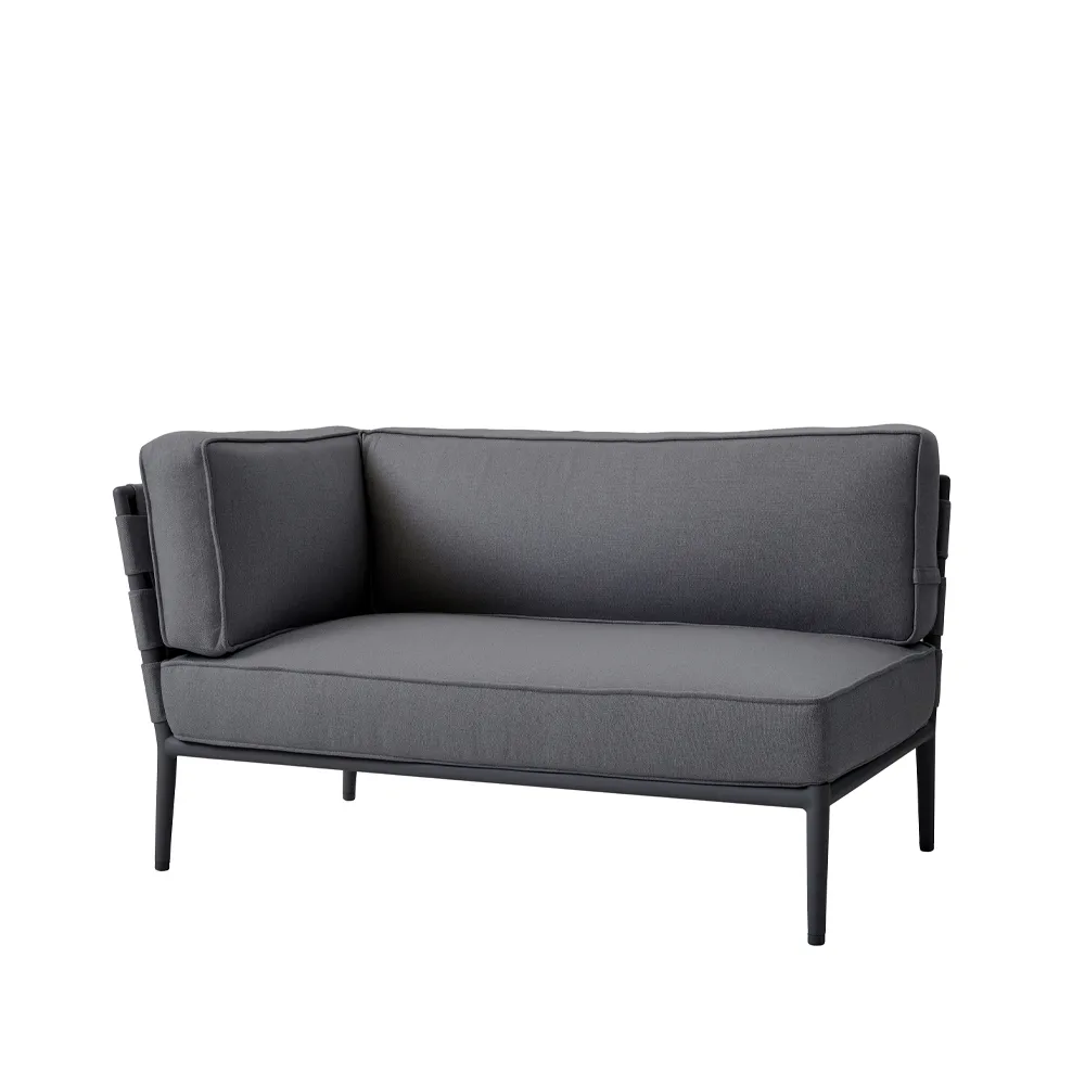 Conic modulsoffa, Cane-Line airtouch grey, höger, inkl. dynor Cane-line