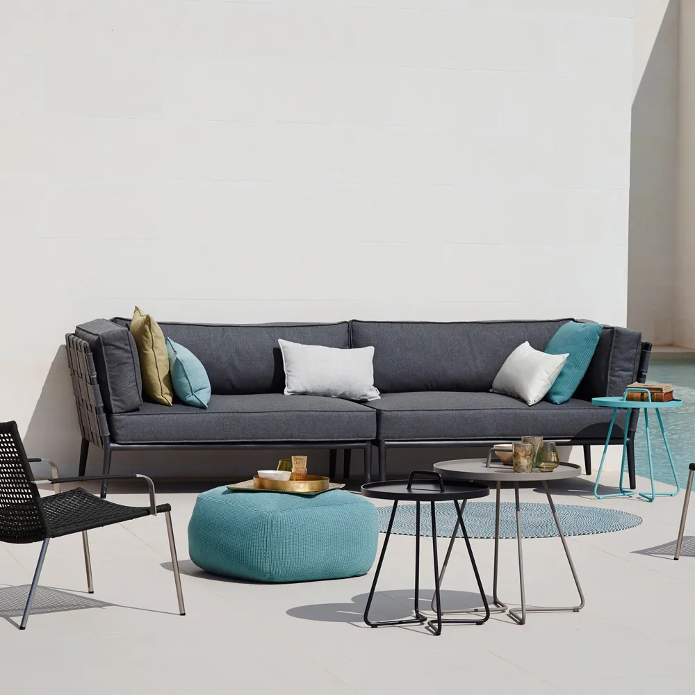 Conic modulsoffa, Cane-Line airtouch grey, vänster, inkl. dynor Cane-line
