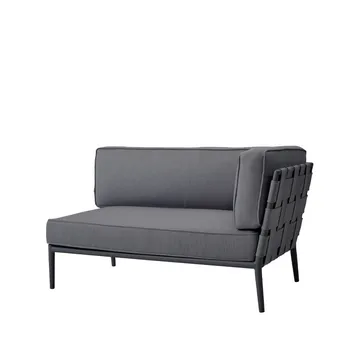 Conic modulsoffa - Cane-Line airtouch grey, vänster, inkl. dynor - Cane-line