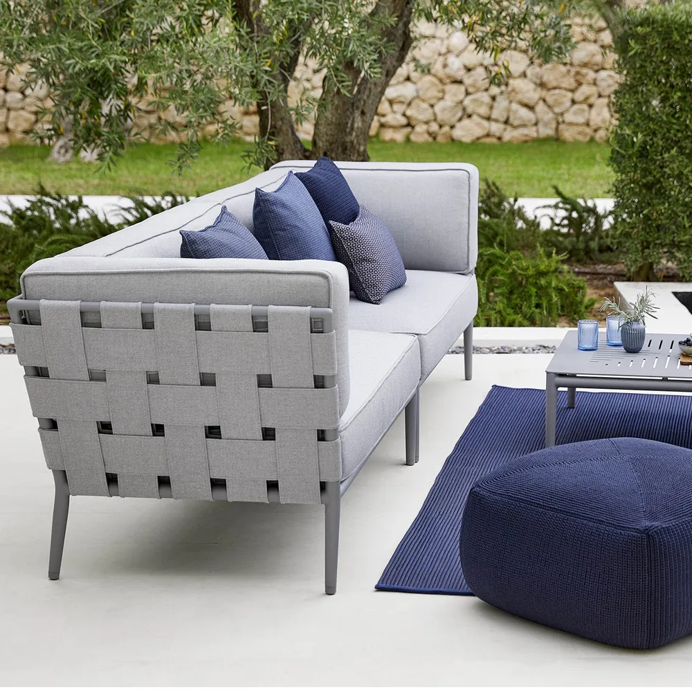 Conic modulsoffa, Cane-Line airtouch light grey-enkel-inkl. dynor Cane-line