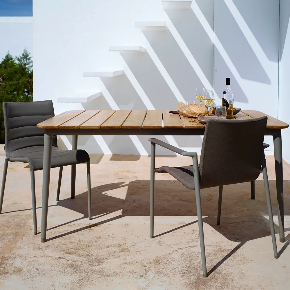 Core matbord teak 160x100x74 cm, Lava grey stativ Cane-line