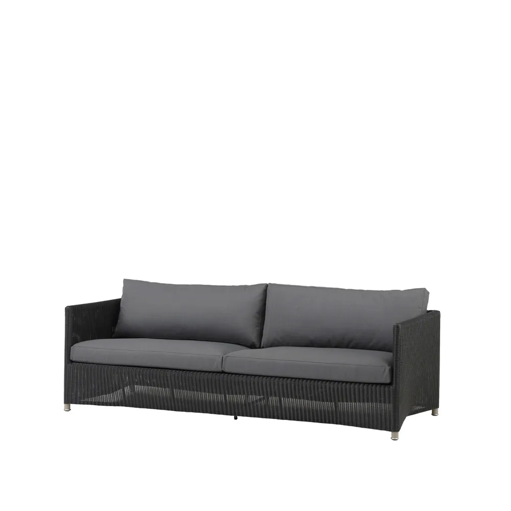 Diamond soffa 3-sits weave, Cane-Line Cane-Line Natté graphite Cane-line