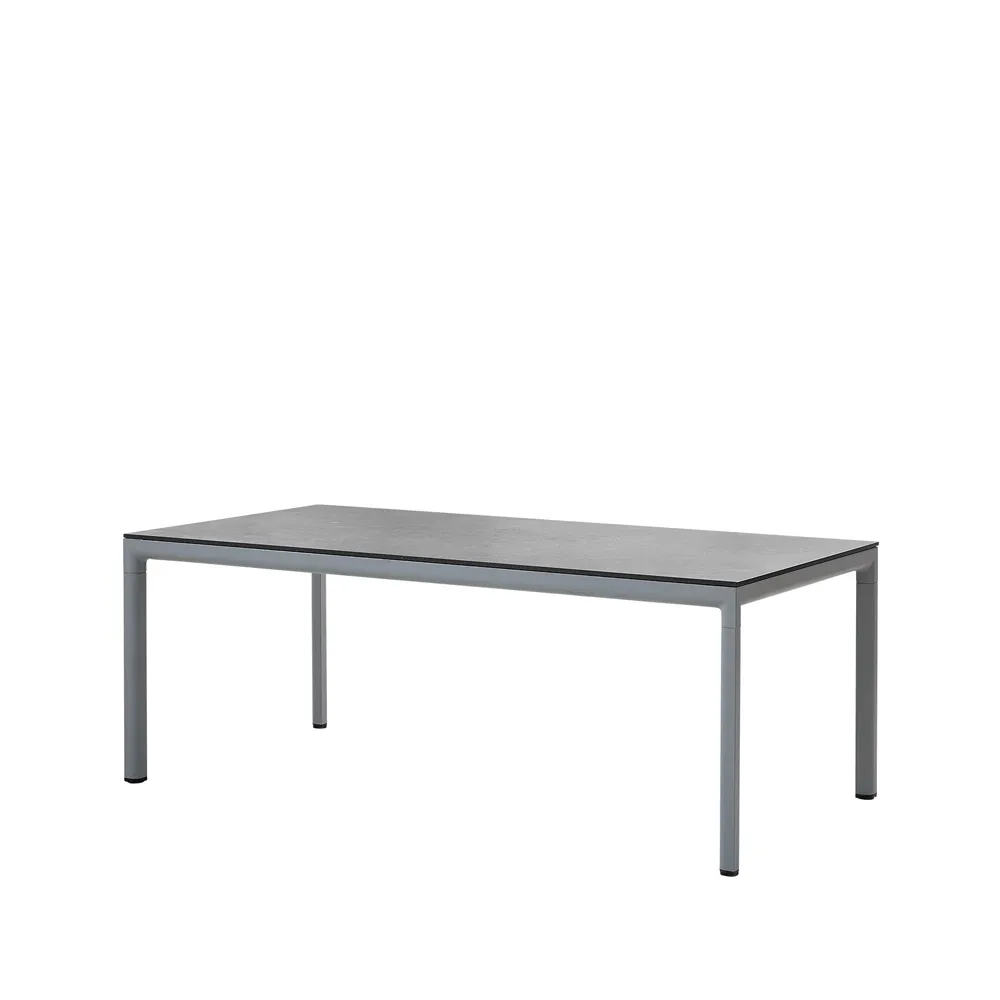 Drop matbord, Fossil black-ljusgrå aluminiumstativ 100x200cm Cane-line