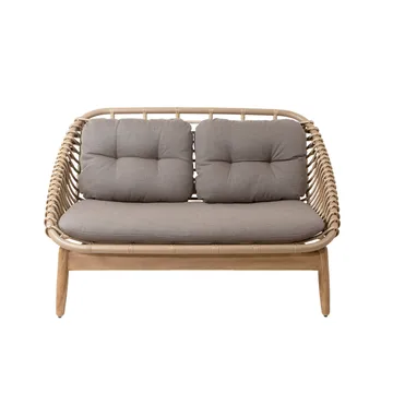 String 2-sits soffa teakben - Cane-Line airtouch taupe - Cane-line