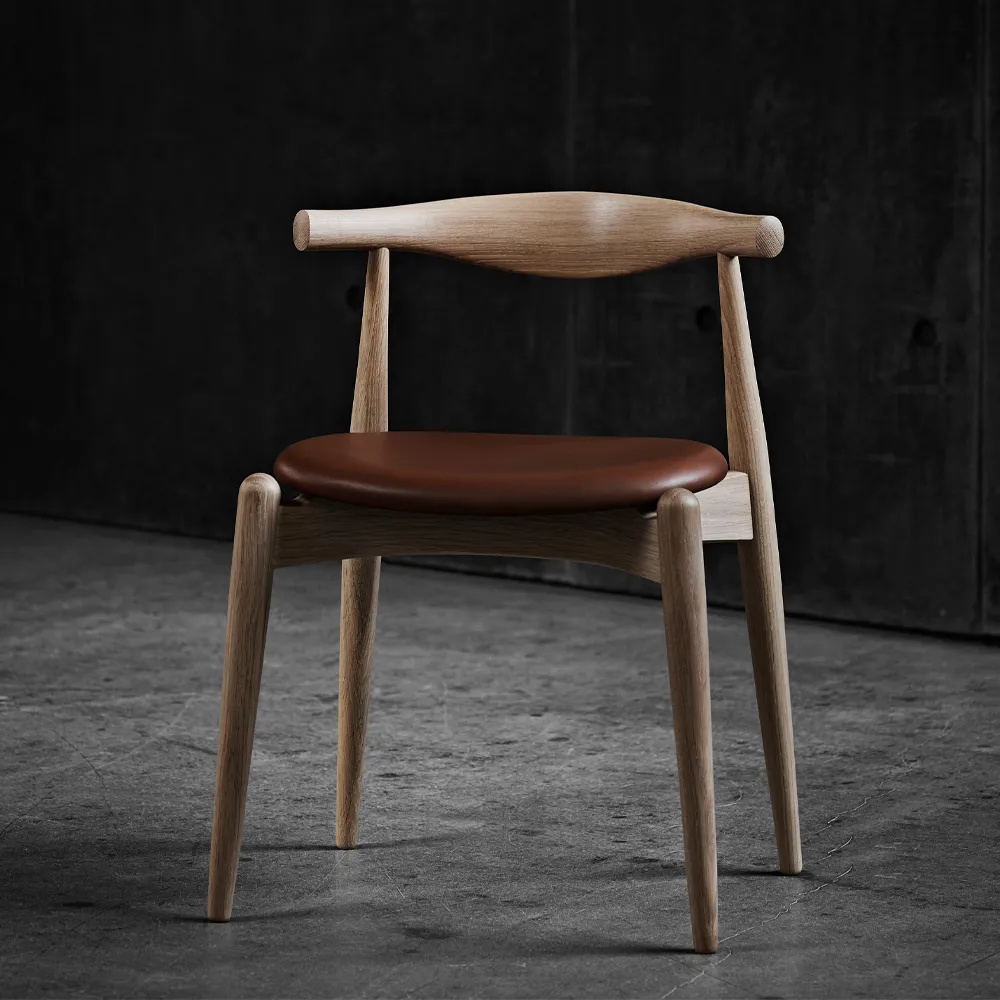 CH20 stol, Sif 90 läder natur-såpad ek Carl Hansen & Søn