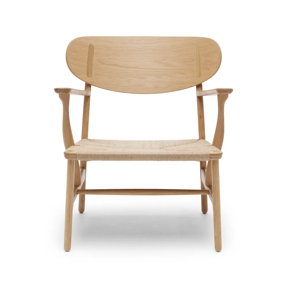 CH22 fåtölj, Klarlack ek-naturflätad Carl Hansen & Søn